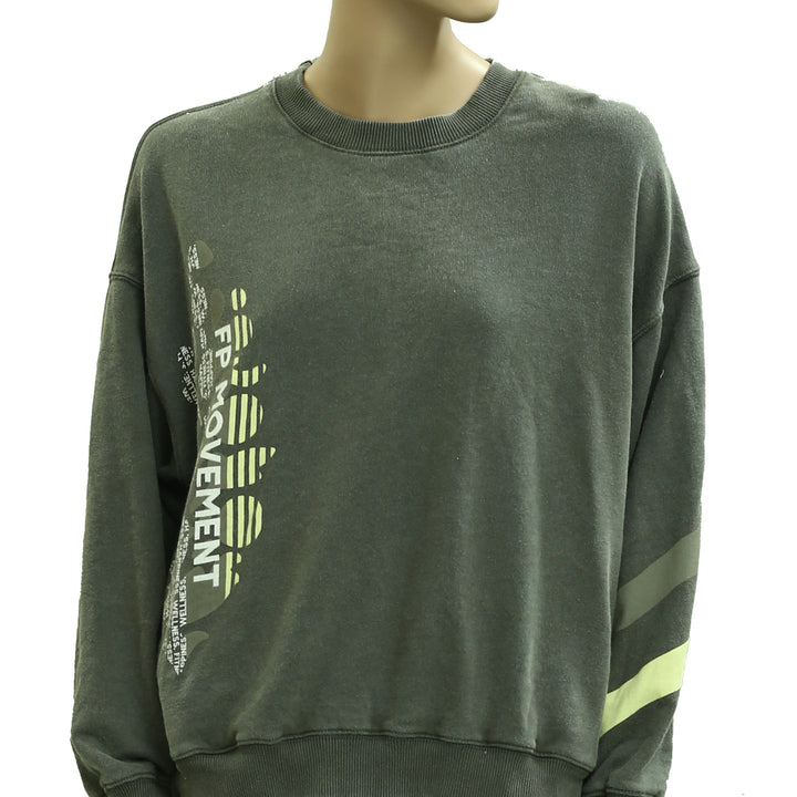 Free People FP Movement All Star Buti Logo Pullover Sweatshirt Top