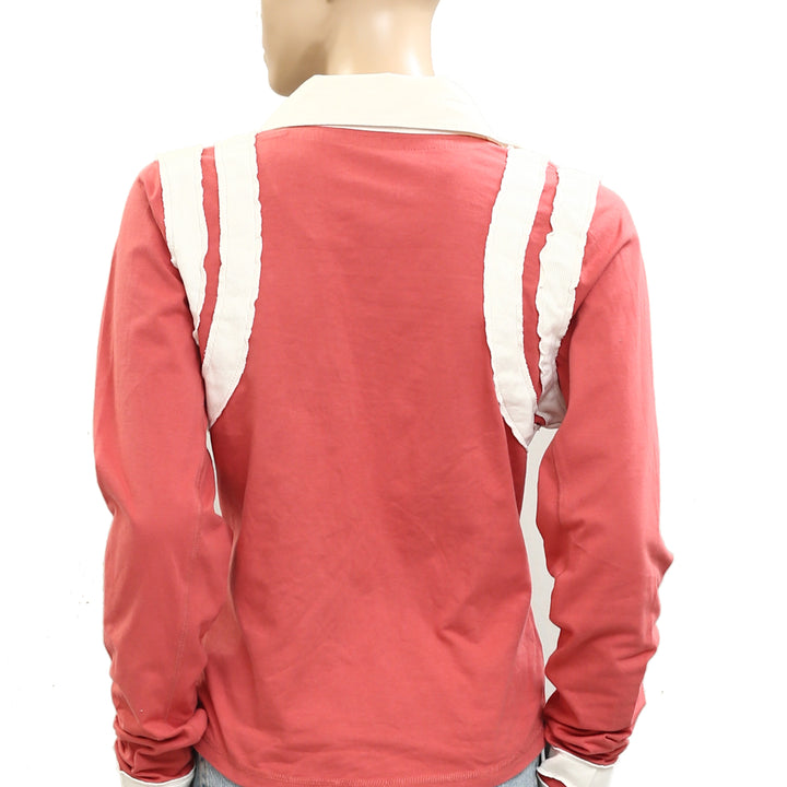 Free People Wednesday Polo Tee Blouse Top