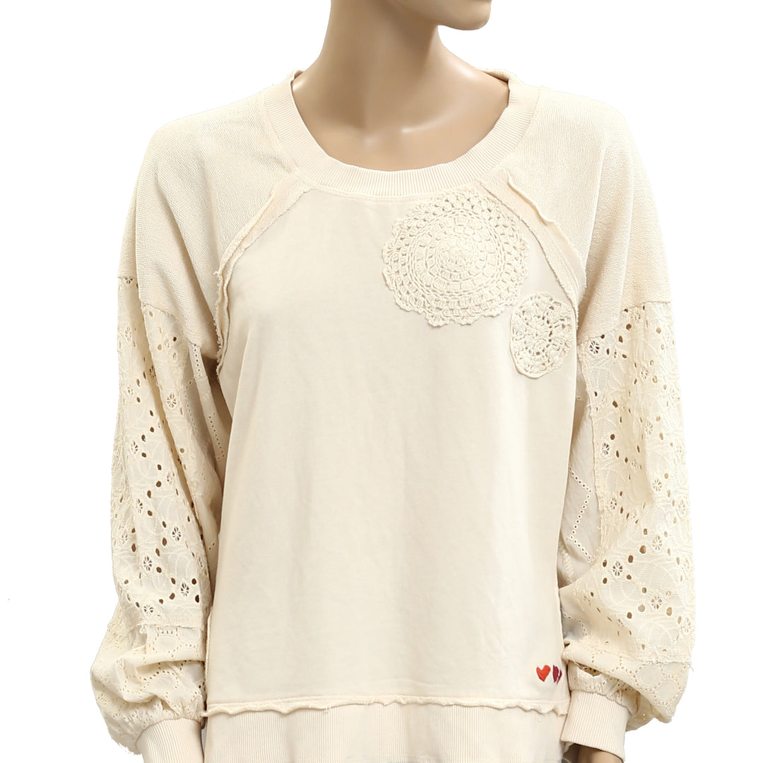 Anthropologie Pilcro Doily Sweatshirt Top