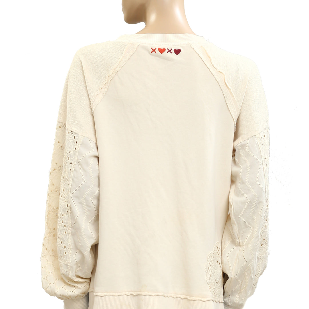 Anthropologie Pilcro Doily Sweatshirt Top