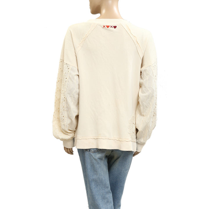 Anthropologie Pilcro Doily Sweatshirt Top