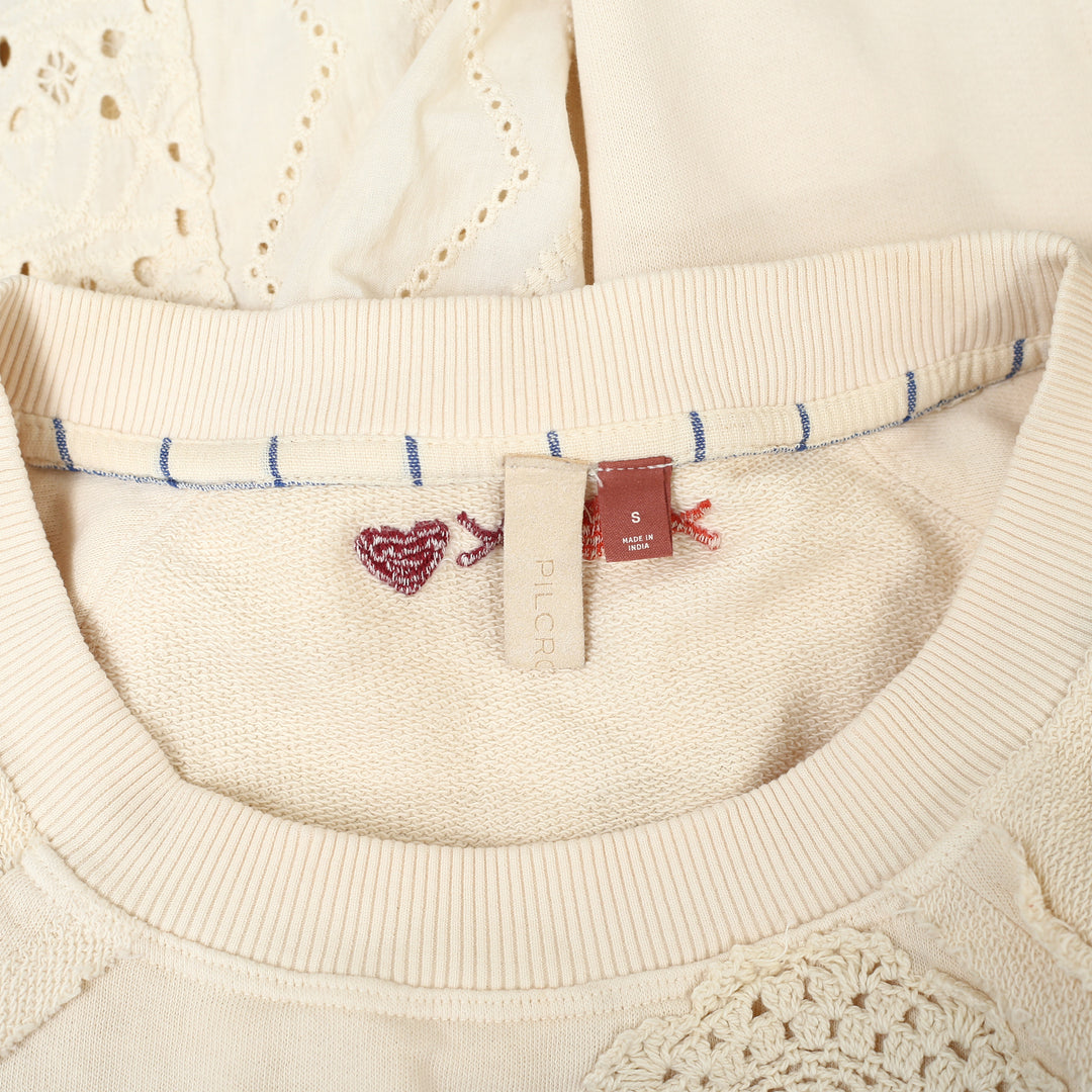 Anthropologie Pilcro Doily Sweatshirt Top