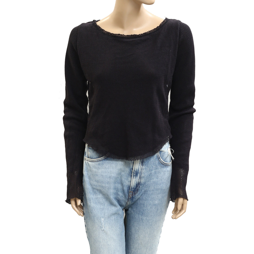 Free People Beau Mesh Layering Blouse Top