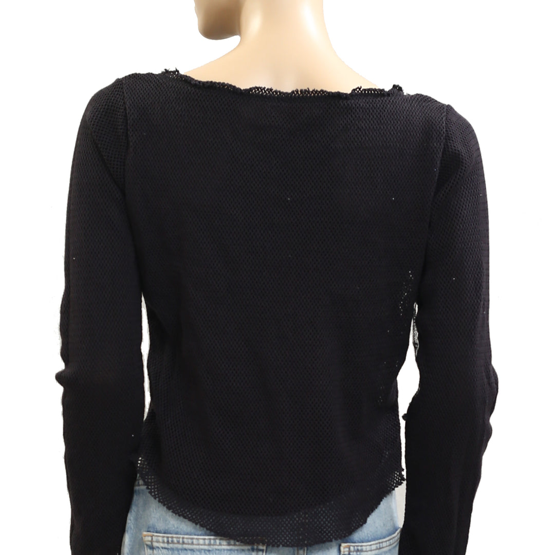 Free People Beau Mesh Layering Blouse Top