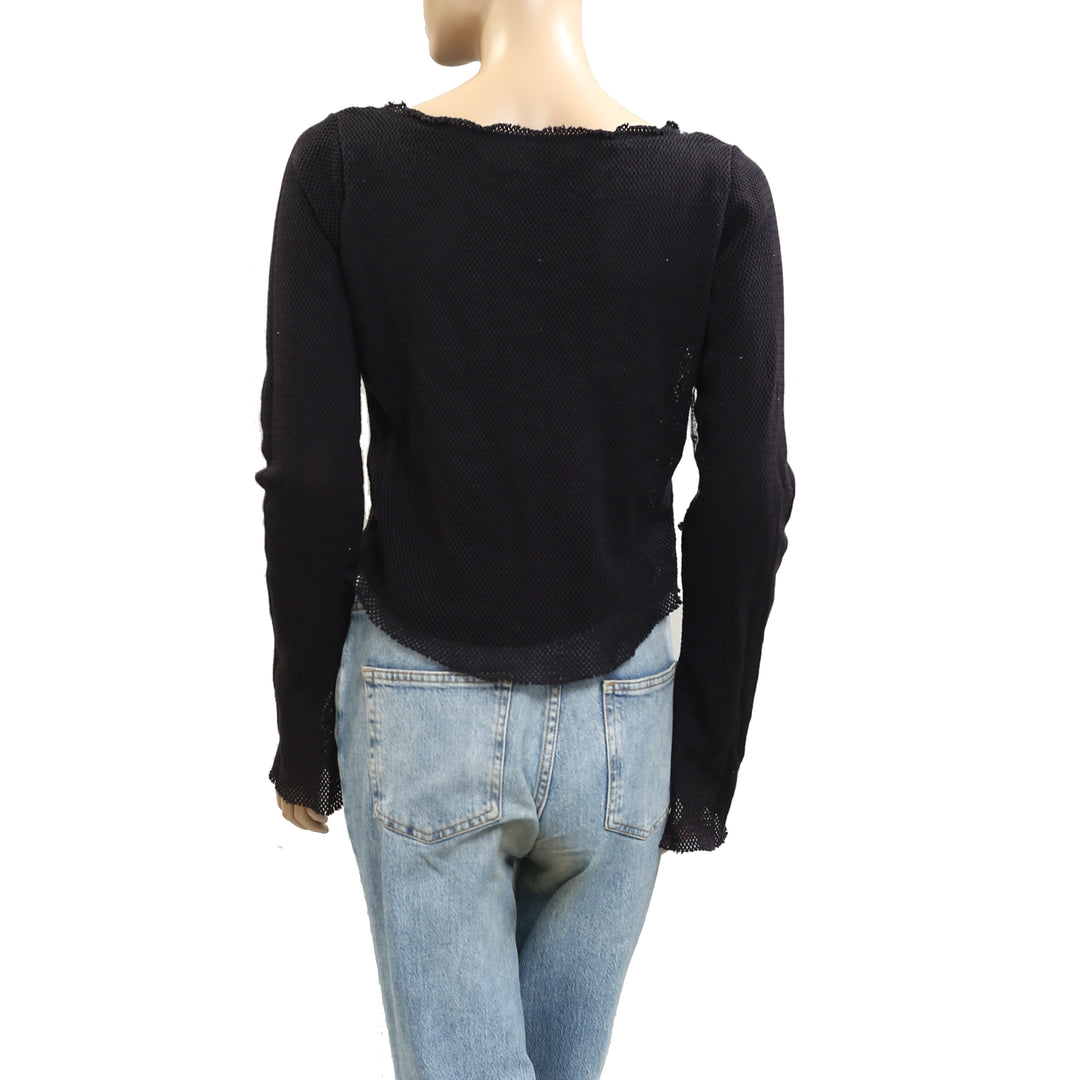 Free People Beau Mesh Layering Blouse Top