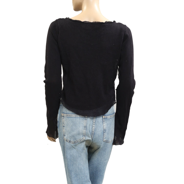 Free People Beau Mesh Layering Blouse Top