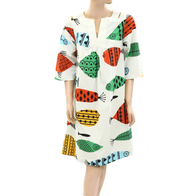 Frances Valentine Fish Printed Mini Dress