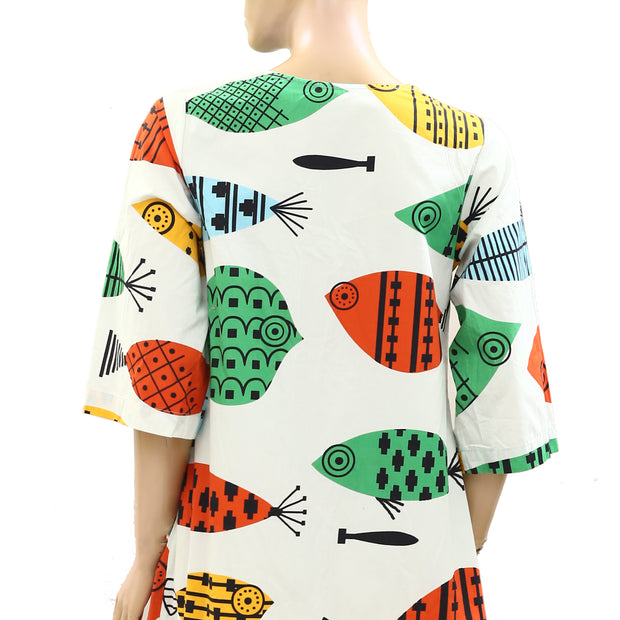 Frances Valentine Fish Printed Mini Dress