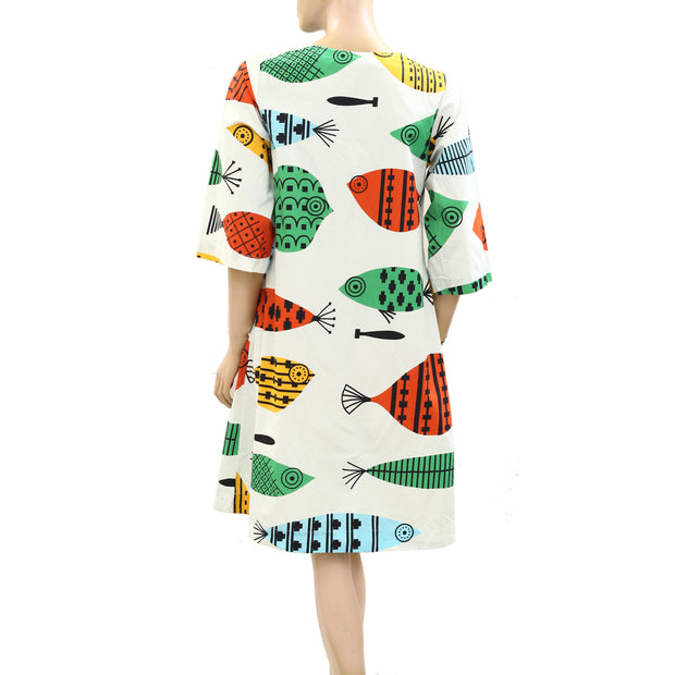 Frances Valentine Fish Printed Mini Dress