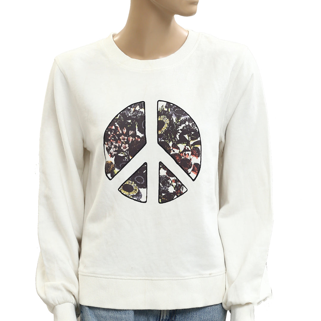 Anthropologie Graphic Floral Printed Sweatshirt Top