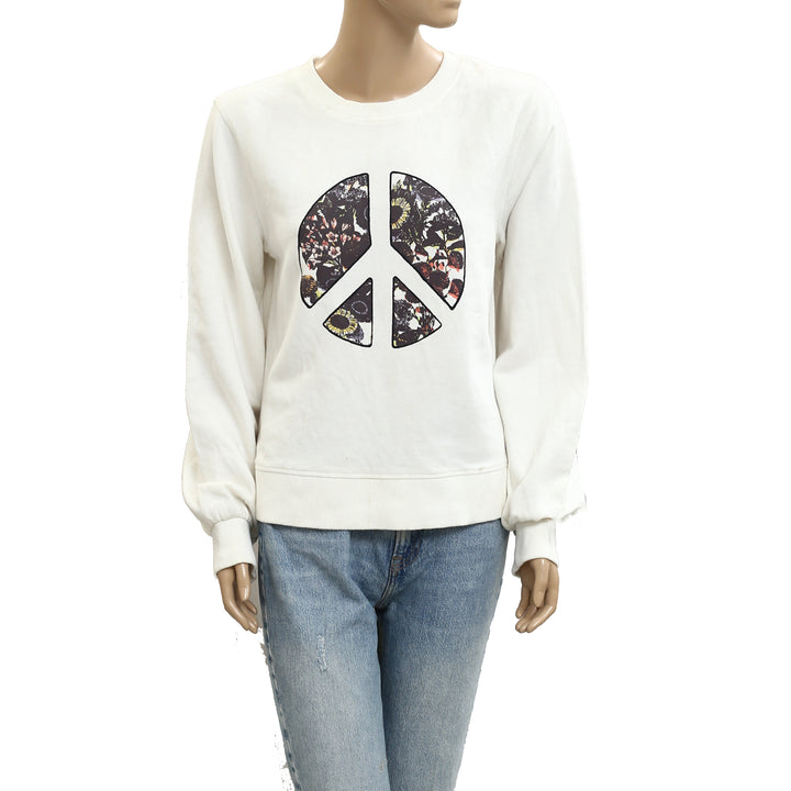 Anthropologie Graphic Floral Printed Sweatshirt Top