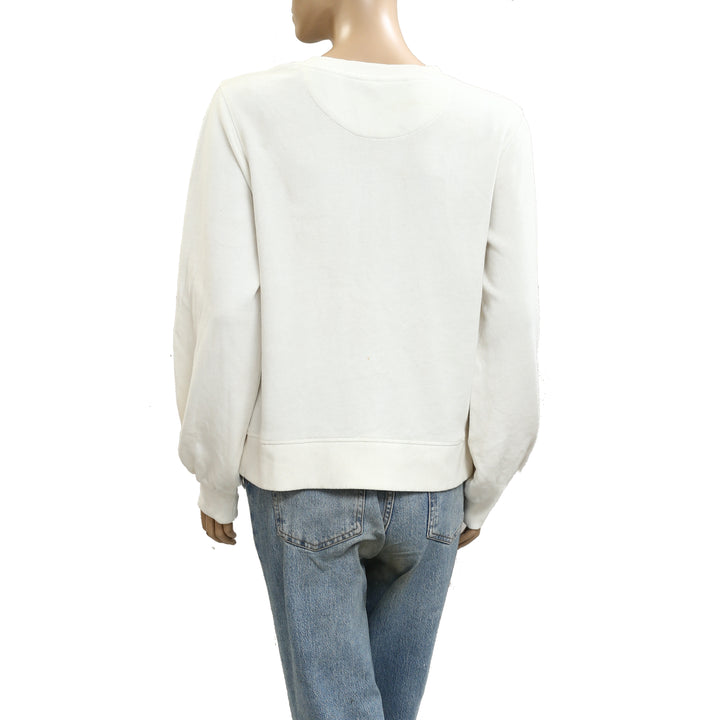 Anthropologie Graphic Floral Printed Sweatshirt Top