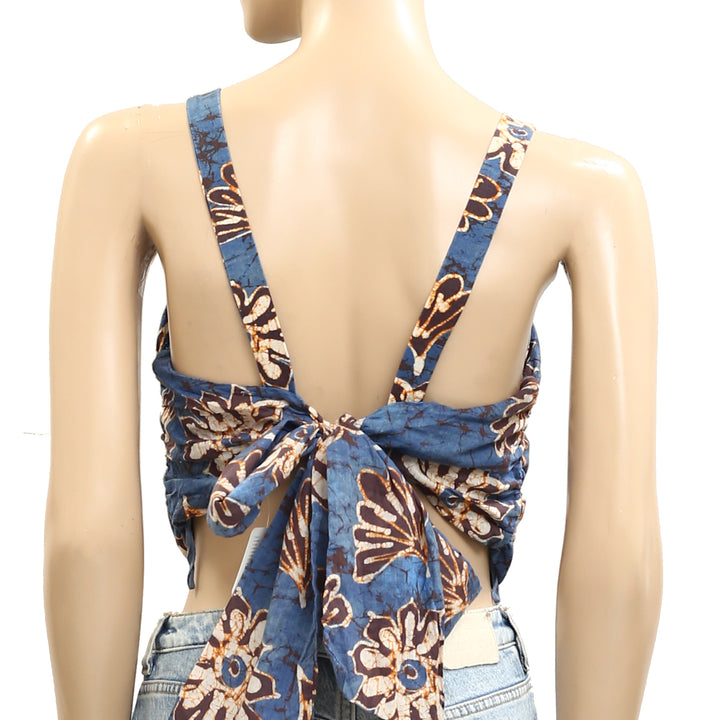 Free People All Tied Up Cropped Blouse Top