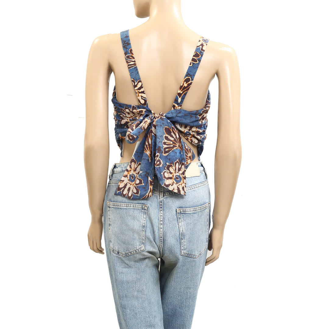 Free People All Tied Up Cropped Blouse Top