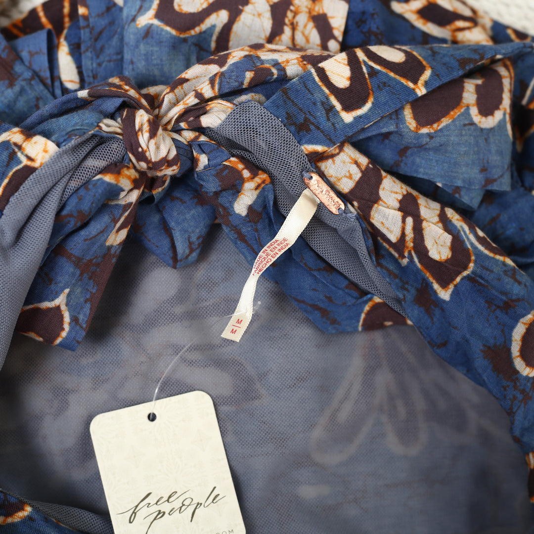 Free People All Tied Up Cropped Blouse Top