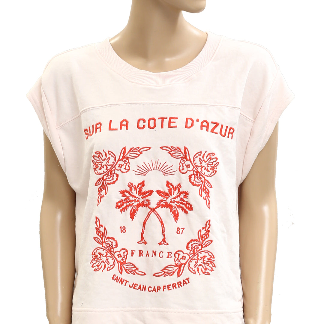 By Anthropologie Embroidered Côte d'Azur Pullover Top