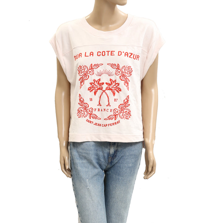 By Anthropologie Embroidered Côte d'Azur Pullover Top