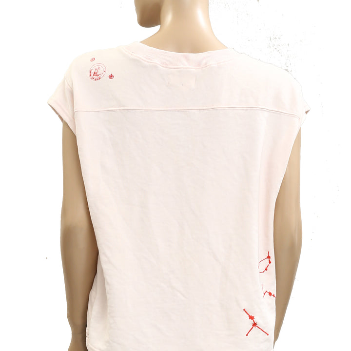 By Anthropologie Embroidered Côte d'Azur Pullover Top