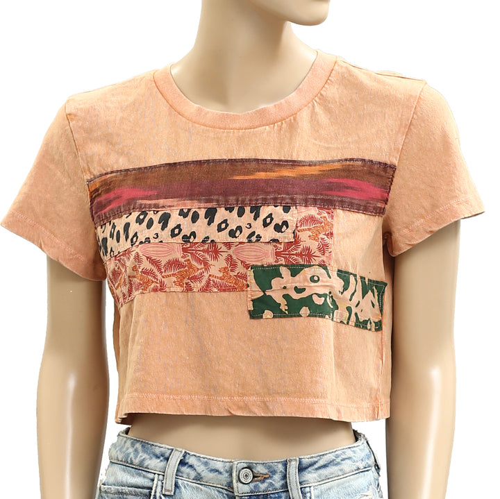 Urban Outfitters Peach Cropped Blouse Tee Top