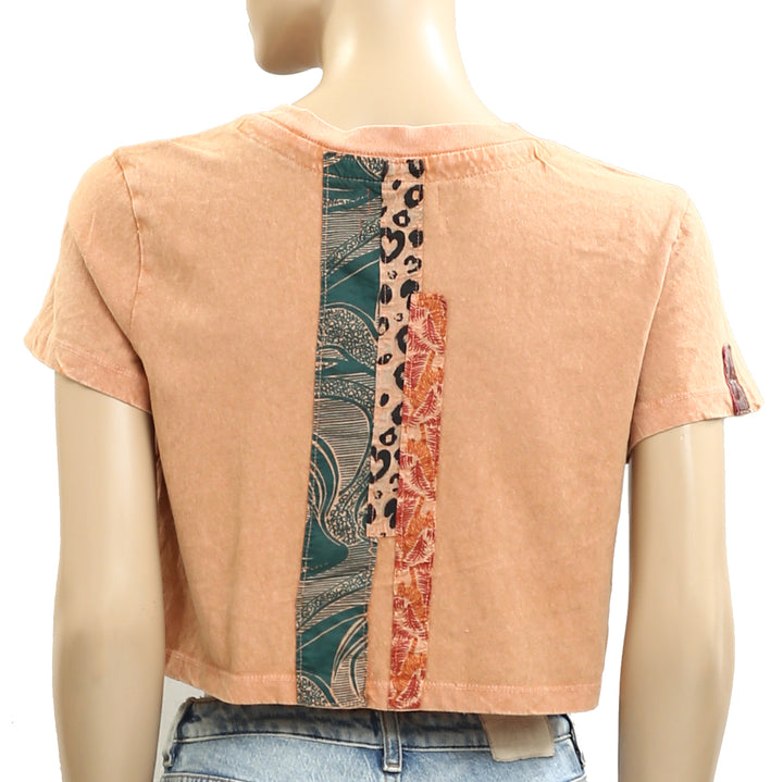 Urban Outfitters Peach Cropped Blouse Tee Top