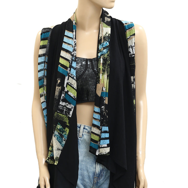 VTG Aris. A Abstract Printed Kimono Jacket Tunic Top