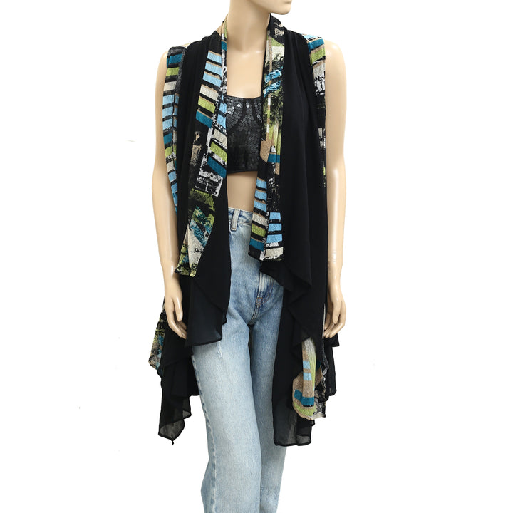 VTG Aris. A Abstract Printed Kimono Jacket Tunic Top