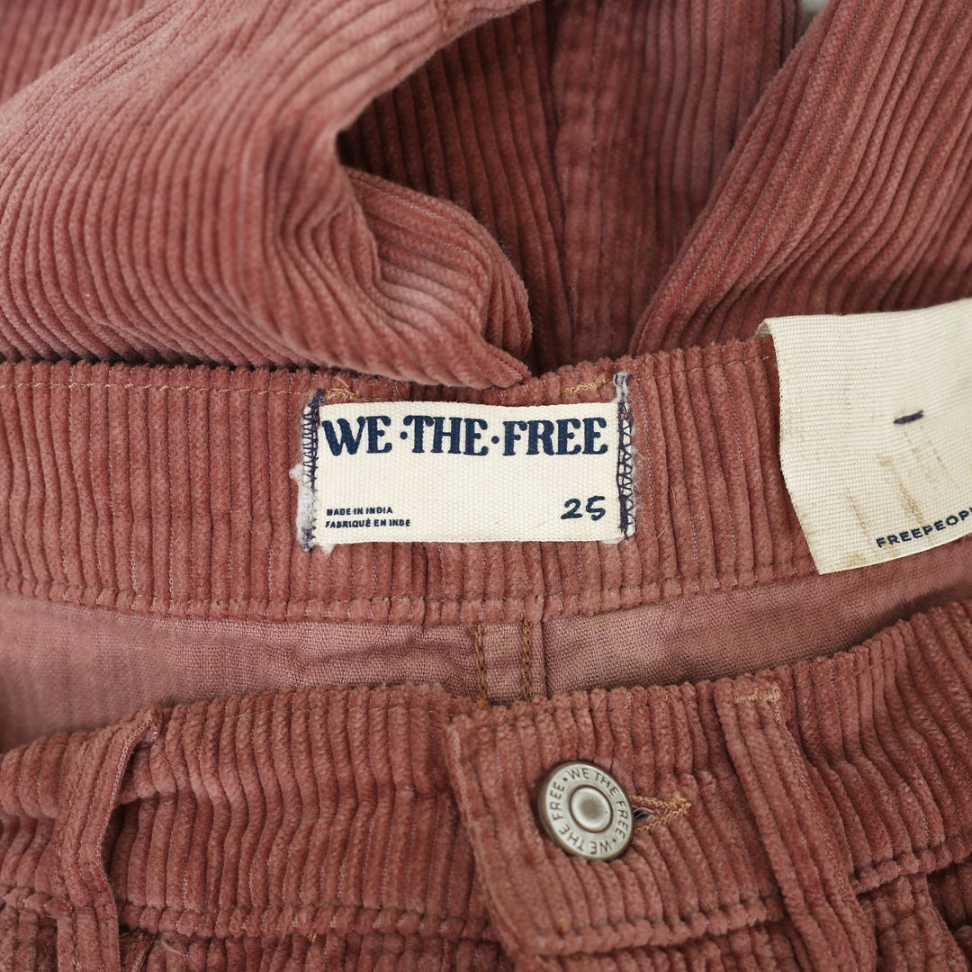 Free People We The Free Good Luck Mid-Rise Cord Barrel Jeans Pants