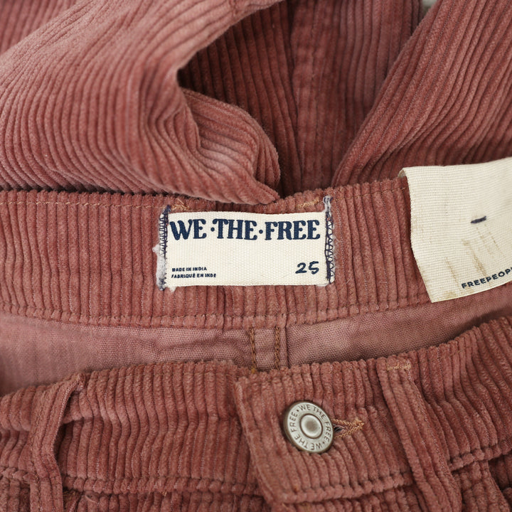 Free People We The Free Good Luck Mid-Rise Cord Barrel Jeans Pants