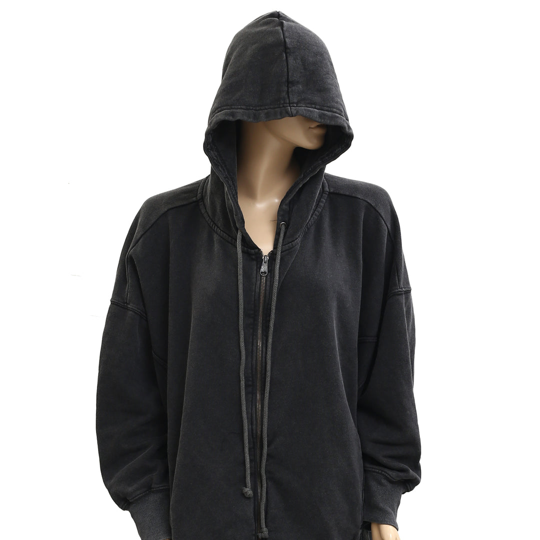 Free People FP Movement Sprint To The Finish Zip-Up Hoodie Jacket Top