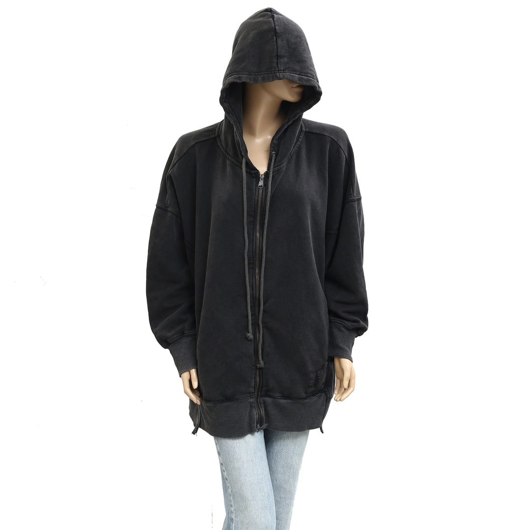 Free People FP Movement Sprint To The Finish Zip-Up Hoodie Jacket Top
