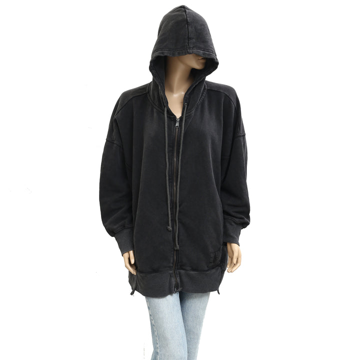 Free People FP Movement Sprint To The Finish Zip-Up Hoodie Jacket Top