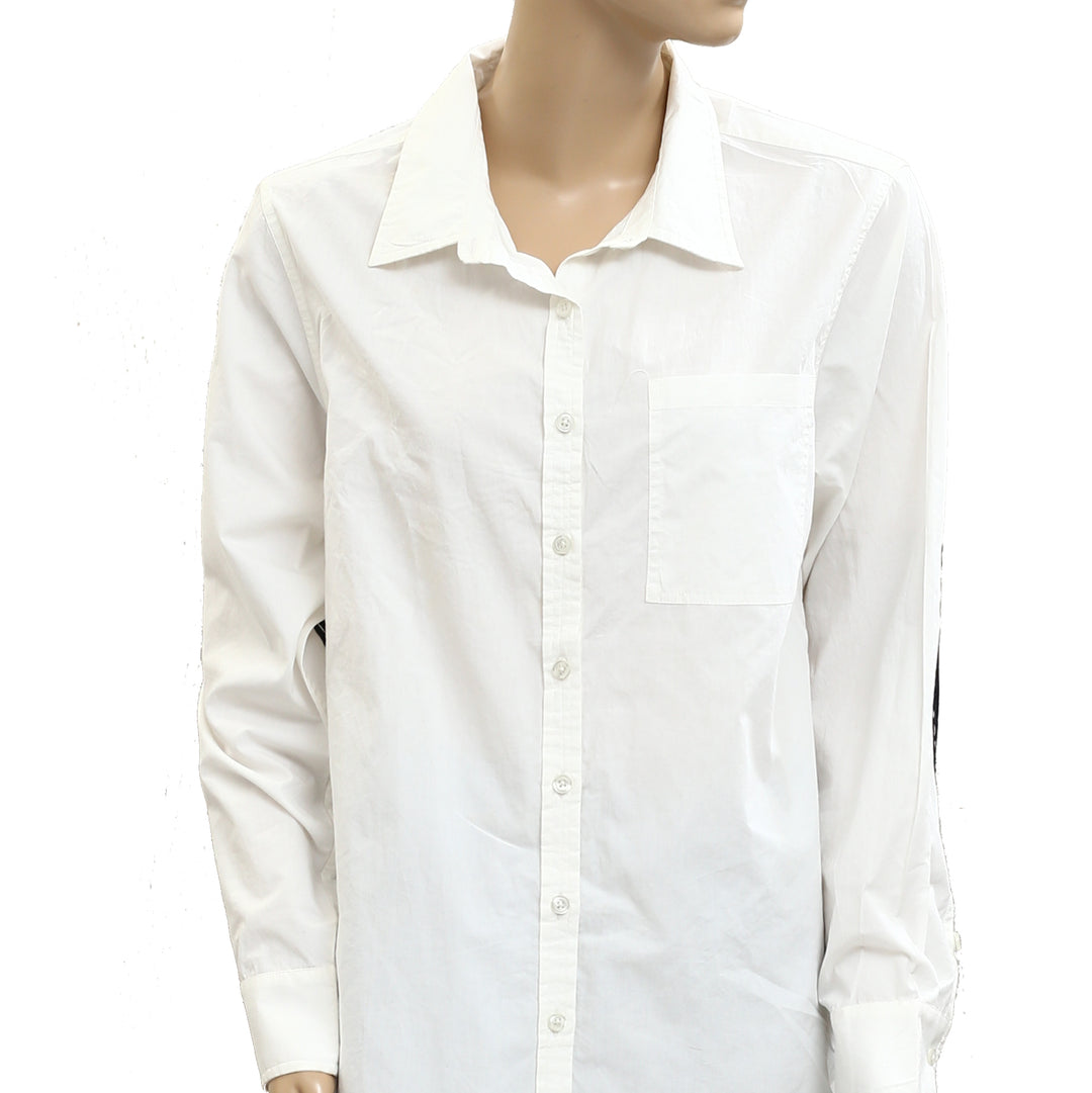 Kerri Rosenthal White Buttondown Shirt Tunic Top