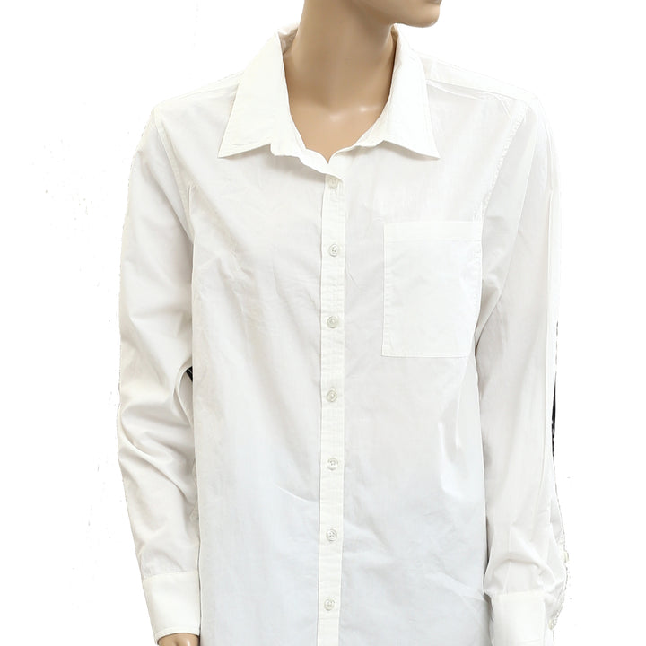 Kerri Rosenthal White Buttondown Shirt Tunic Top