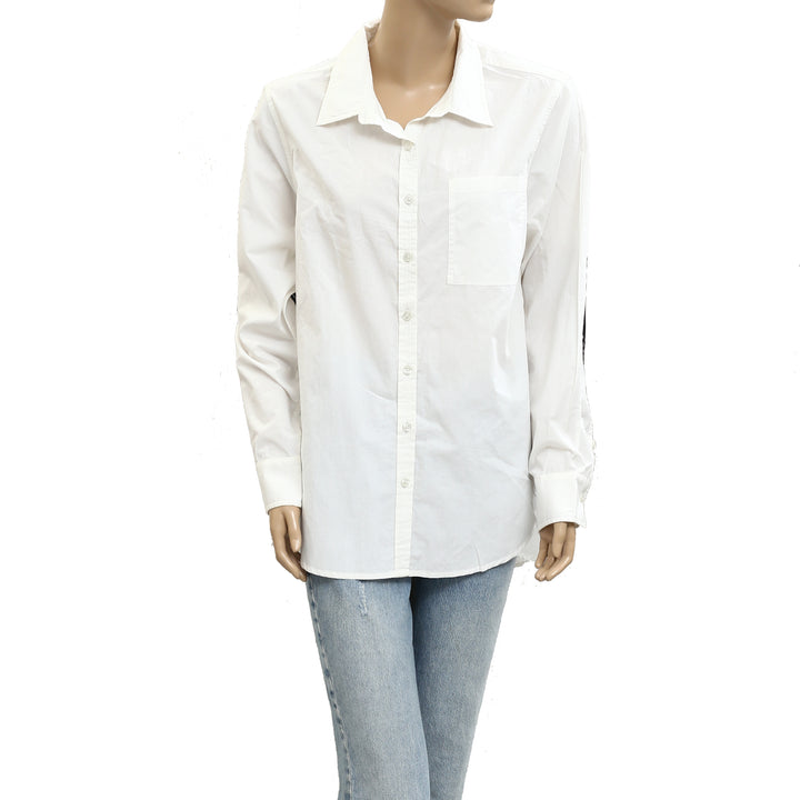 Kerri Rosenthal White Buttondown Shirt Tunic Top