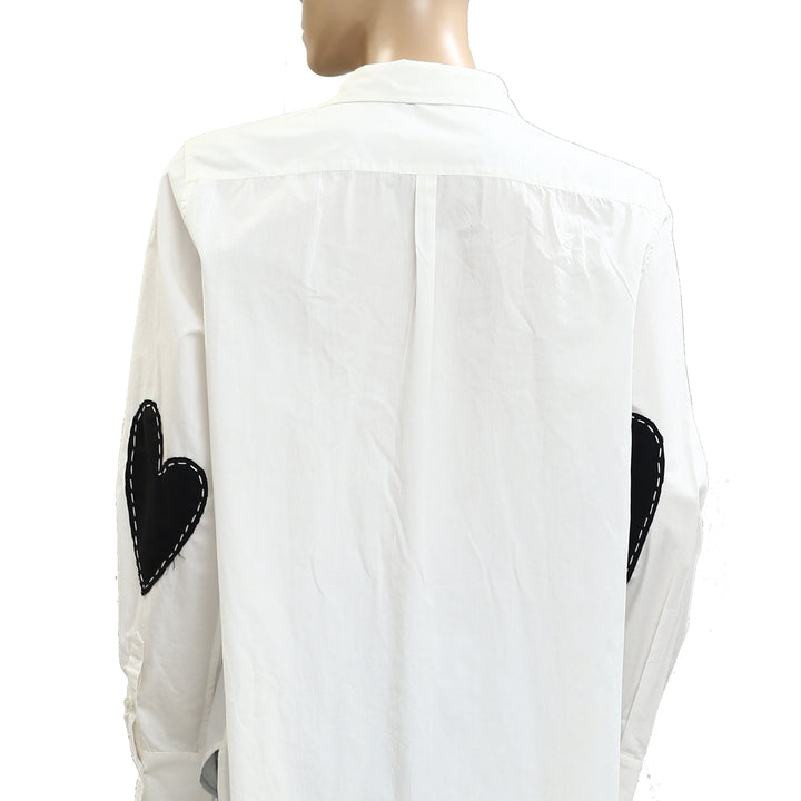 Kerri Rosenthal White Buttondown Shirt Tunic Top