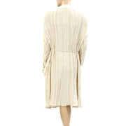 Deveaux New York Shannon Collared Plisse Pleated Dress