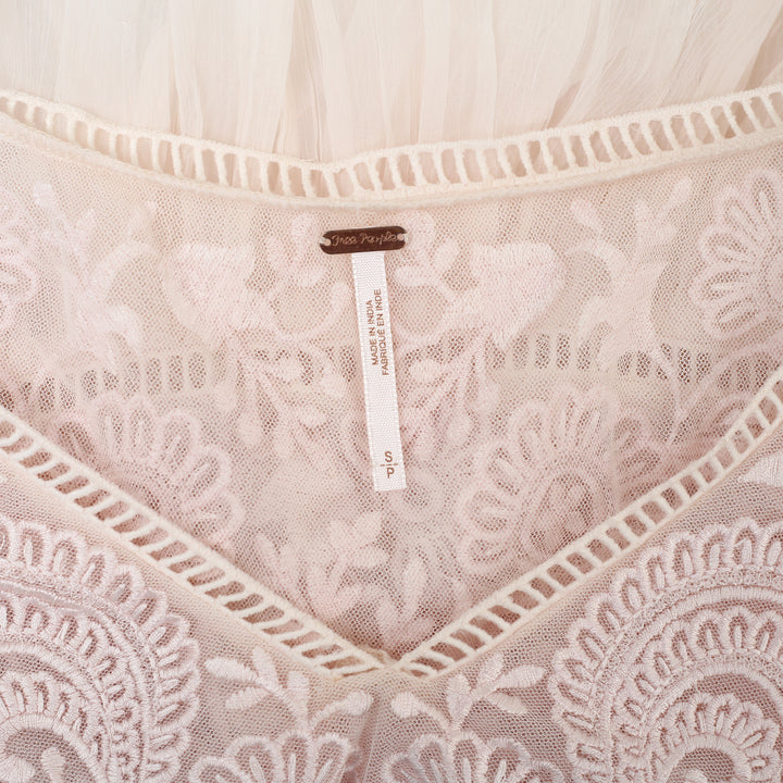 Free People Floral Embroidered Tunic Top