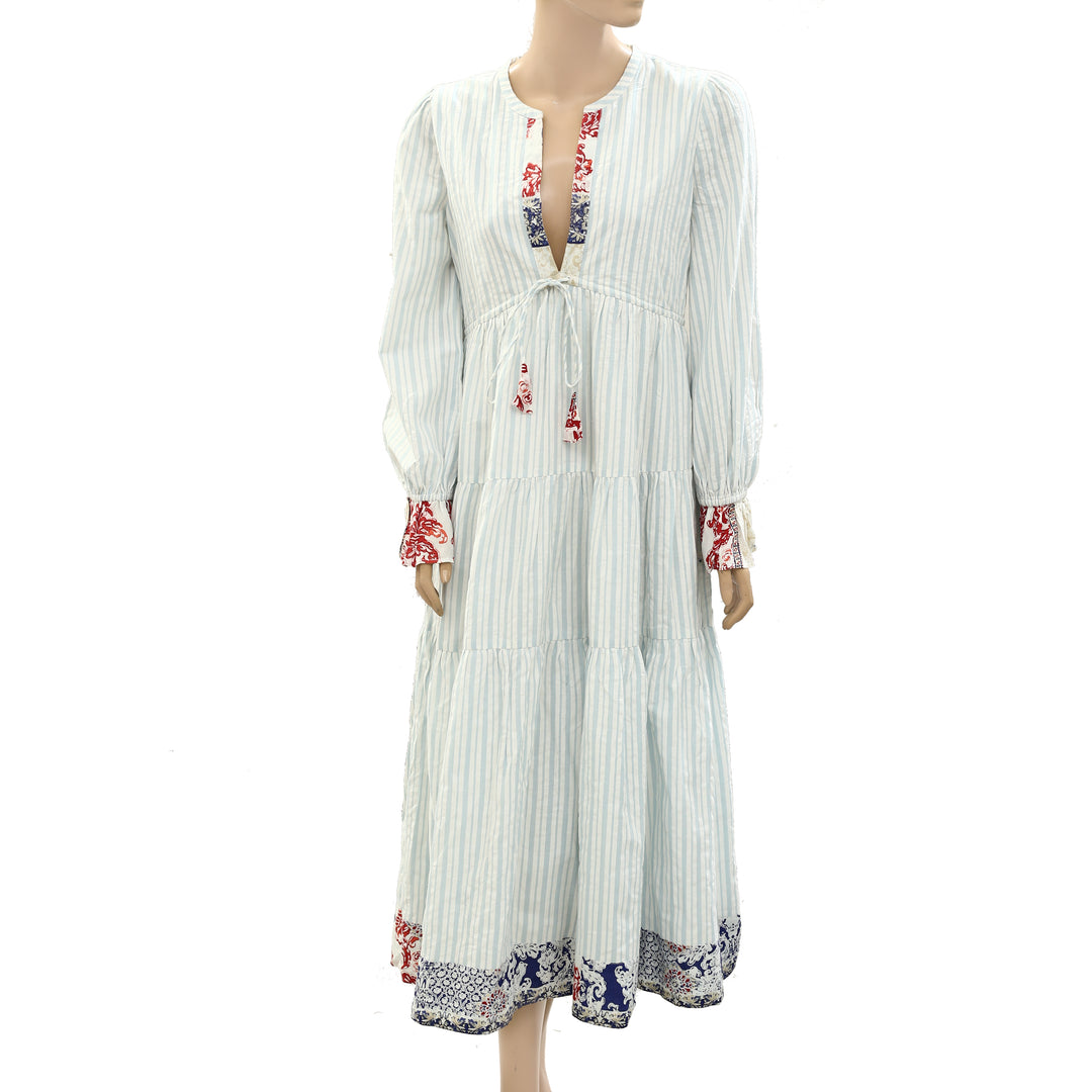 Saylor Anthropologie Striped Printed Midi Dress White Chocolate Couture Saylor Anthropologie Striped Printed Midi Dress White Chocolate Couture