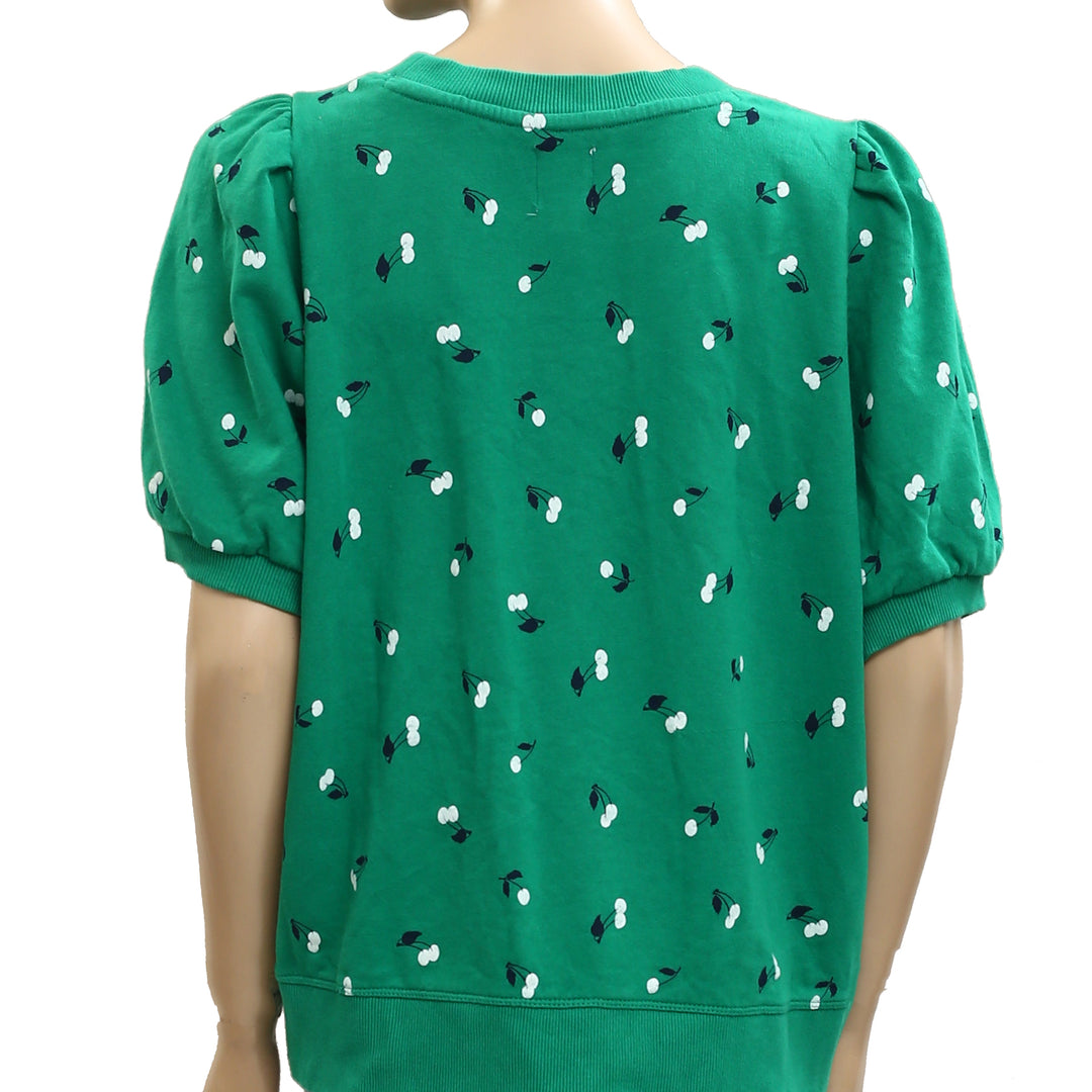 Maeve Anthropologie Puff-Sleeve Sweatshirt Tee Blouse Top