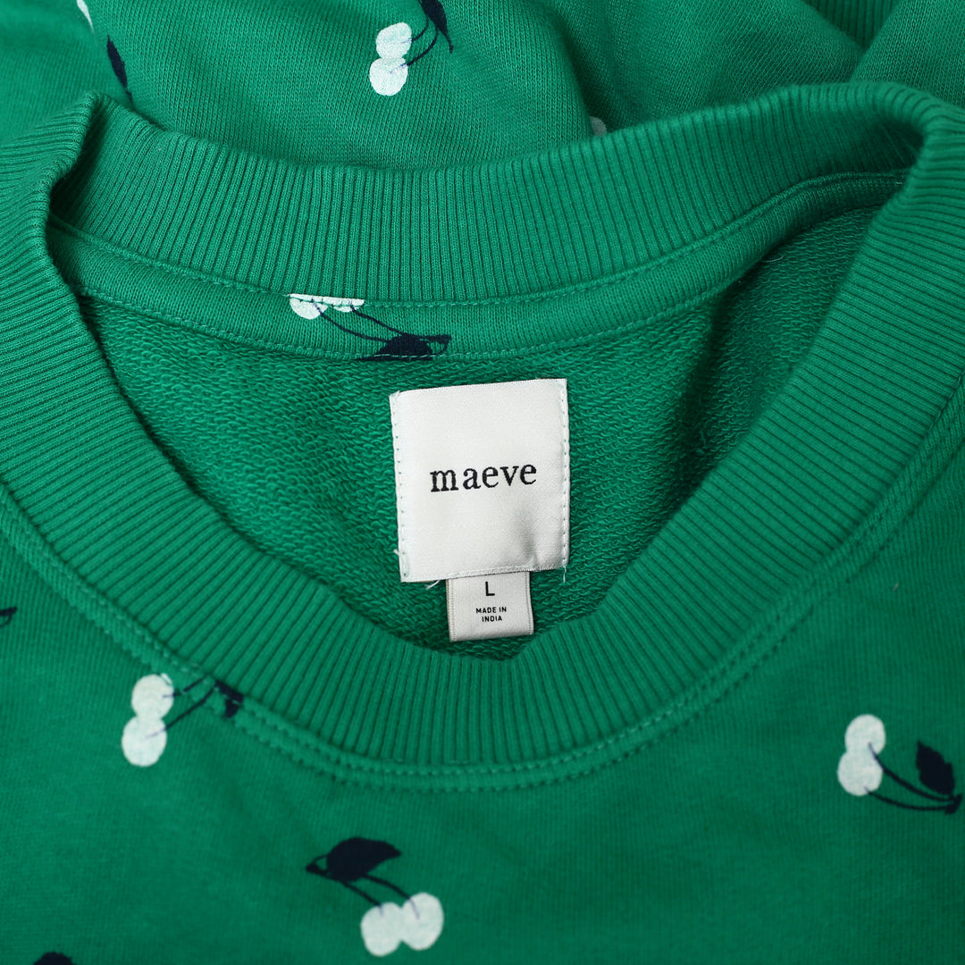 Maeve Anthropologie Puff-Sleeve Sweatshirt Tee Blouse Top