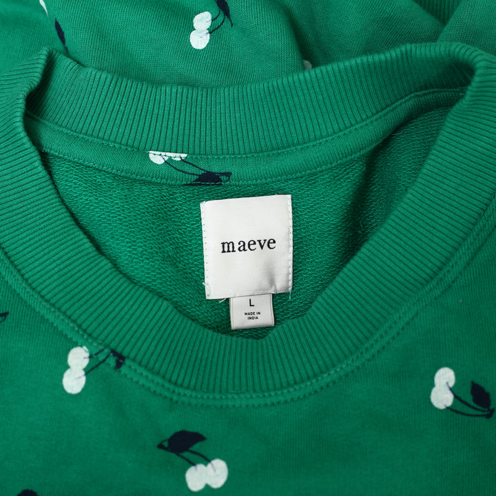 Maeve Anthropologie Puff-Sleeve Sweatshirt Tee Blouse Top