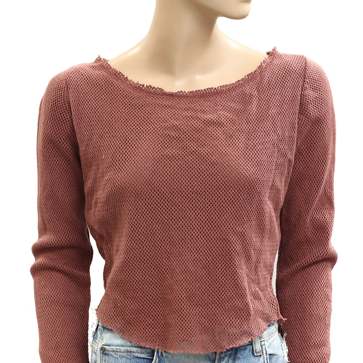 Free People Beau Mesh Layering Blouse Top