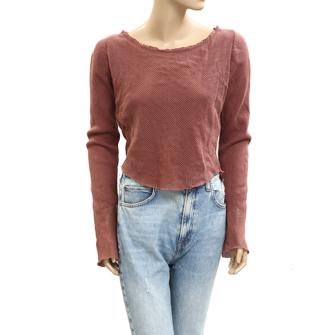 Free People Beau Mesh Layering Blouse Top