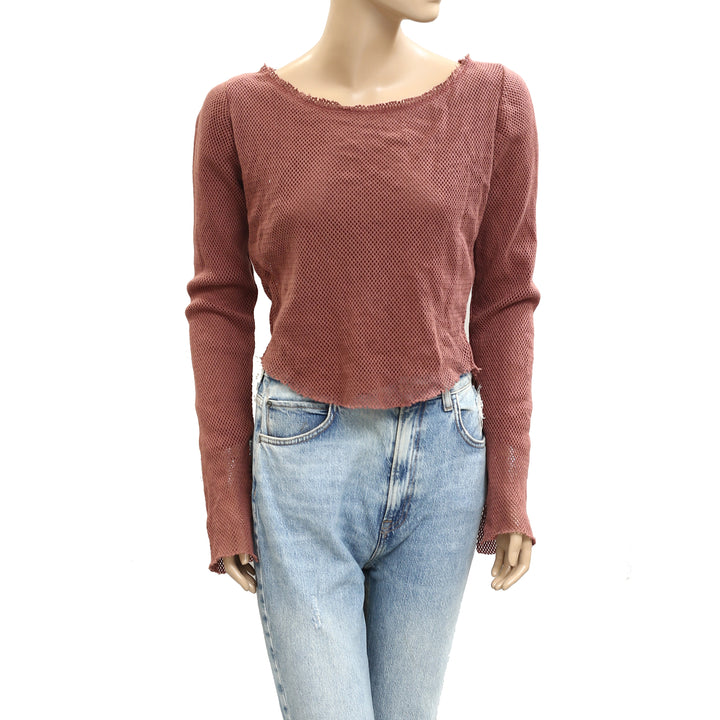 Free People Beau Mesh Layering Blouse Top