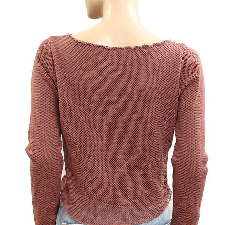 Free People Beau Mesh Layering Blouse Top