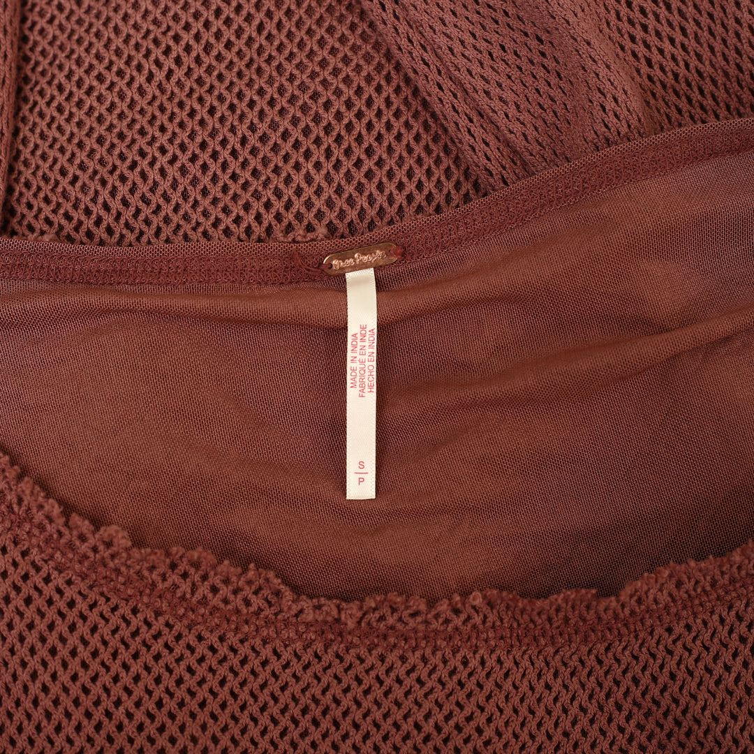 Free People Beau Mesh Layering Blouse Top