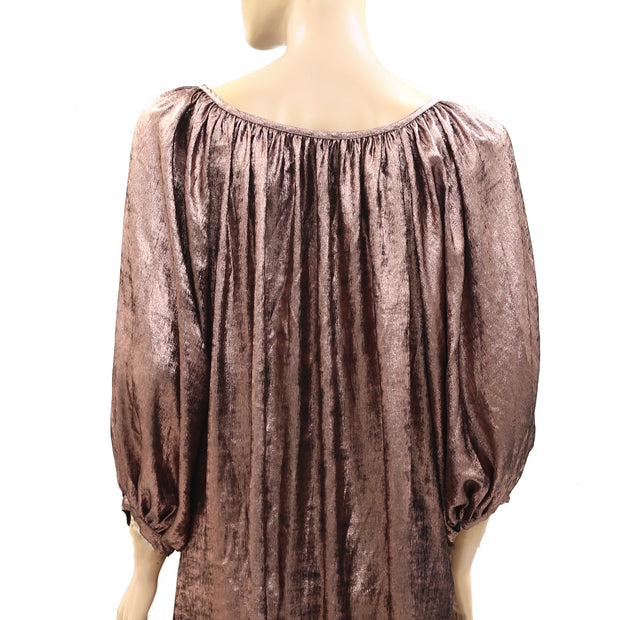 The Great Shimmery Copper Midi Dress