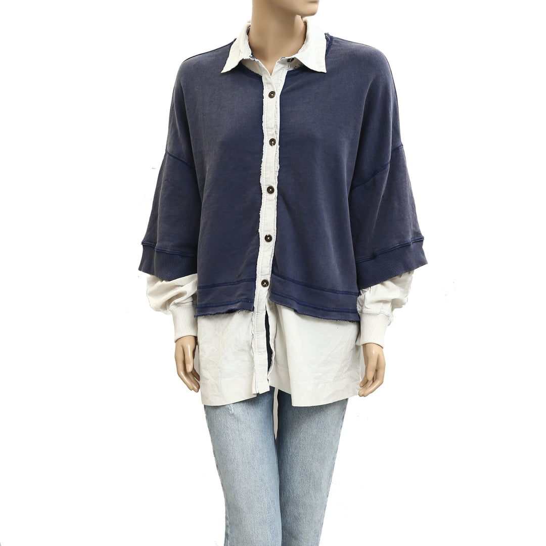 Free People We The Free Rebel Rebel Twofer Sweatshirt Top