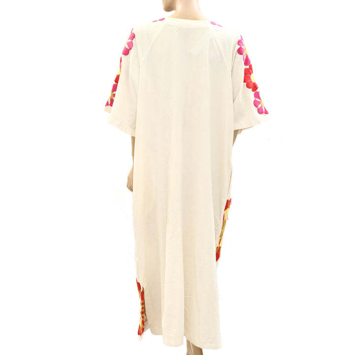 Frances Valentine Delightful Linen-blend Caftan Shift Midi Dress