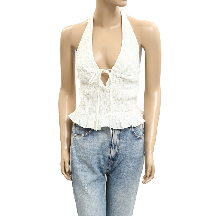 Free People Free-est Khloe Smocked Halter Blouse Top